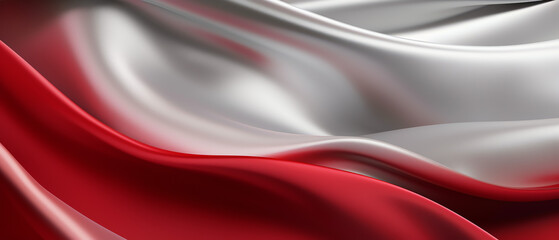 Abstract Wave Red Silver Background