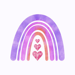 boho Rainbow vector with heart