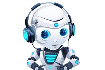 AI Assistant Illustration - Cute Robot - Artificial Intelligence - Cute 