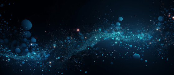Obraz premium Particle Abstract Dark Blue Background