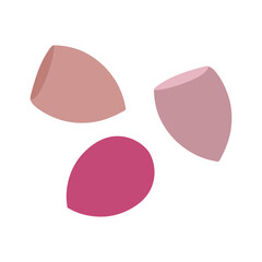 Sponges for face makeup in flat style illustration isolated on white background. Vector illustration