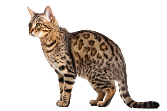 California Spangled Cat On Isolated Transparent Background, Png. Generative AI