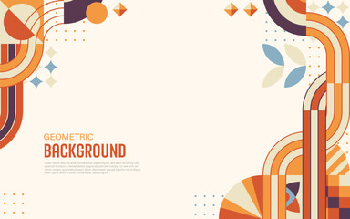 Abstract flat geometric background earth color tone style. Vector illustration.