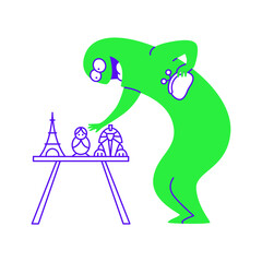 Buying expensive souvenir