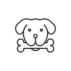 dog with bone icon. outline icon