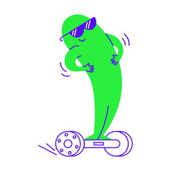 Riding hoverboard
