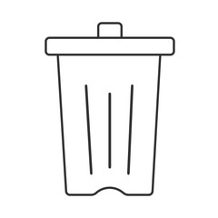 Trash can icon thin line for web and mobile, modern minimalistic flat design. Vector dark grey icon on white background.