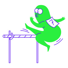 Jumping over a hurdle