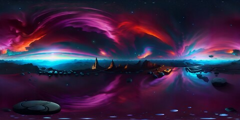 Photo of a stunning purple and blue sky painting