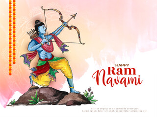 Happy Ram navami festival celebration religious background design