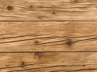 Rustic wooden background, texture of old weathered larch boards with cracks and knotholes