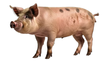 Fotobehang Piglet pig isolated on white transparent background png. Generative AI © Generative Professor