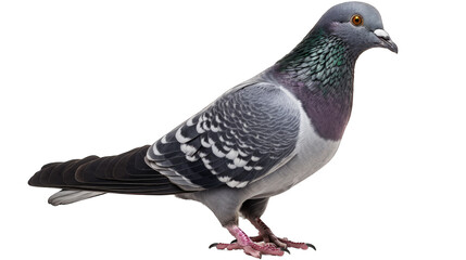 Fototapeta premium Pigeon isolated on white transparent background png. Generative AI
