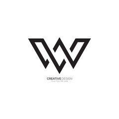 Letter W line shape elegant minimal logo