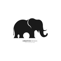 Modern elephant artwork flat logo icon logo