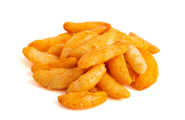 Chili Rice Crackers Isolated on White Background