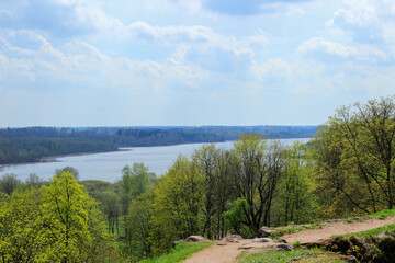 Lake Viljandi in Estonia. Spring and warm winds.