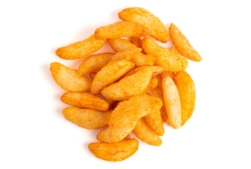 Chili Rice Crackers Isolated on White Background