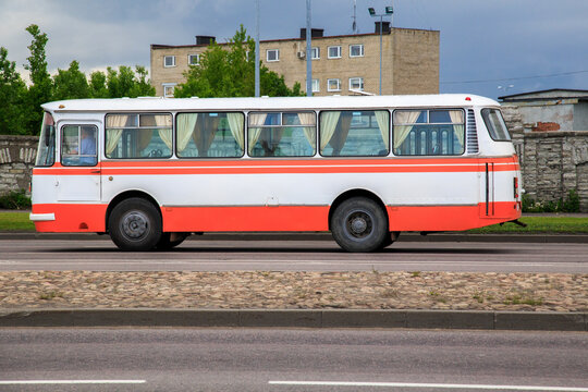 Laz bus. A perpetual motion machine from the time of the old USSR participates in today's traffic.