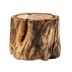 Old wood stub isolated on white transparent background png. Generative AI