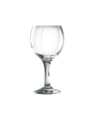 Empty wine glass isolated on white background. Closeup.