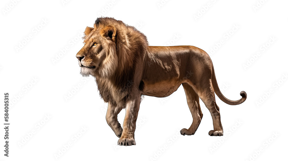 Canvas Prints lion isolated on white background. generative ai