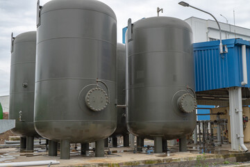 Air receiver tank for air compressor on power plant project. The photo is suitable to use for...