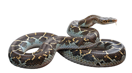 Naklejka premium rattle snake isolated on white transparent background png. Generative AI