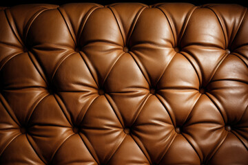 Brown leather upholstery pattern texture. Generative AI