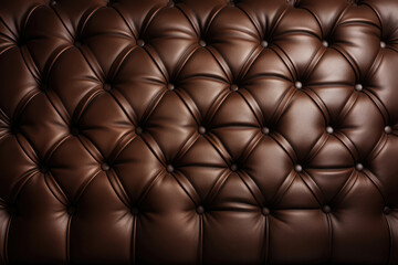 Fototapeta premium Brown leather upholstery pattern texture. Generative AI