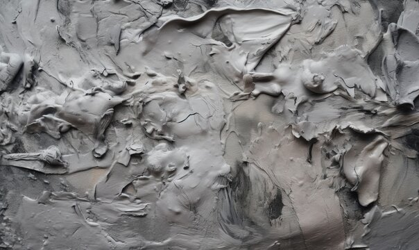  a close up of a painting with white and gray paint.  generative ai
