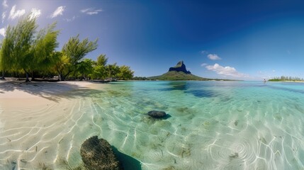 beach with sky, generative AI
