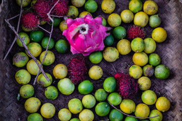 fruits and vegetables to sell on a local market in bali, indonesia