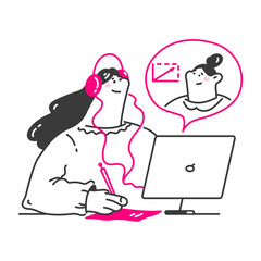 Girl doing online homework