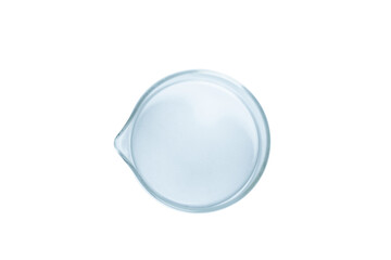 The crystallization cup is empty, made of blue glass. isolated. PNG