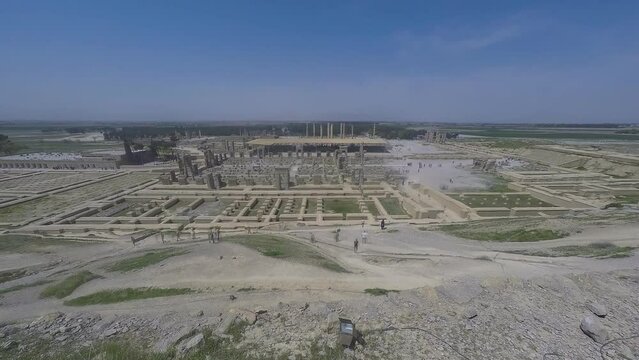 Details and locations of the ruins of the ancient Persian city of Persepolis, in south central Iran (time-lapse)
