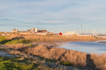 View of the bay of Marseillan, France on a winter day