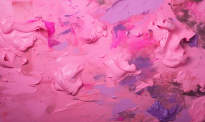  a pink and purple abstract painting with lots of paint on it.  generative ai