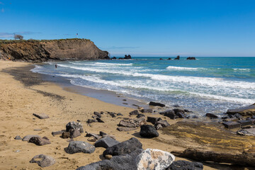 Vue sur la Pointe du Cap d'Agde depuis la Plage de La Plagette