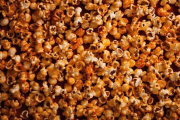 Obraz na płótnie Canvas a close up of a bunch of popcorn on a table. generative ai