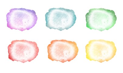 A set of multicolored watercolor strokes
