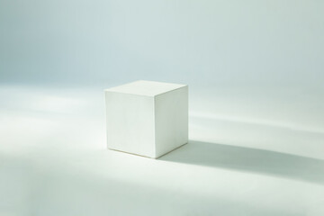 White cube on a white background