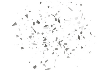 Silver glitter confetti on a white background. Decorative element.