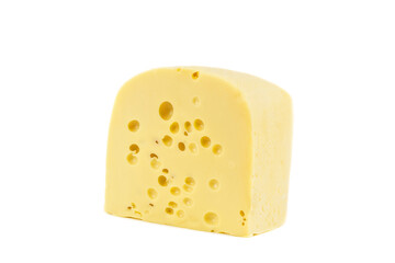 Piece of cheese, isolated on white background