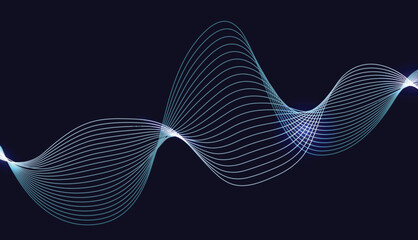 Modern Abstract Blue Resonance Wavy Digital Dashed Lines Background Wallpaper