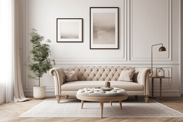 Fototapeta na wymiar modern living room with sofa and marble and lights