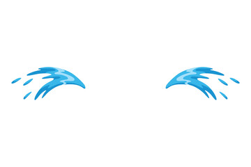 Cartoon tear drops icon. Sorrow cry streams, tear blob. Crying fluid, falling blue water drops. Isolated vector for sorrowful character weeping expression. Wet grief droplets