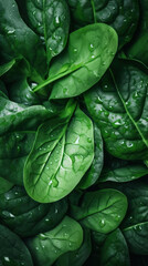 green leaves with water drops