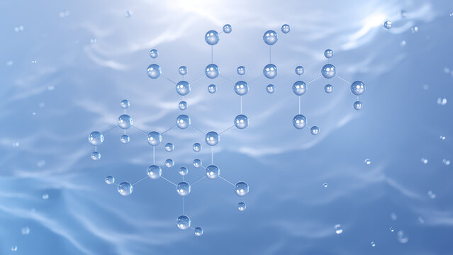 maltitol molecular structure, 3d model molecule, sugar alcohol, structural chemical formula view from a microscope