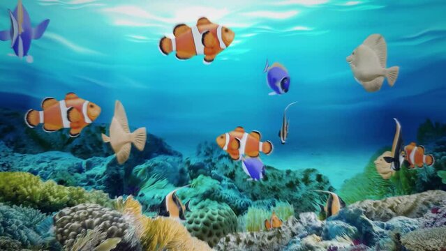 Nemo, Dory and Gill Swimming Fish